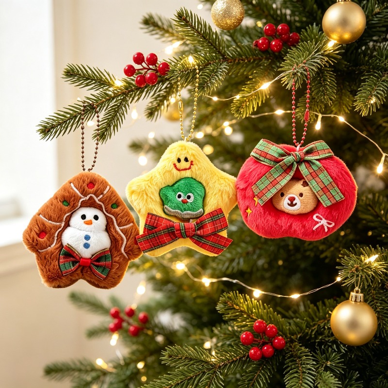 Embroidery Xmas Ornaments - 3 Paket Hiasan Natal Bordir Bulu