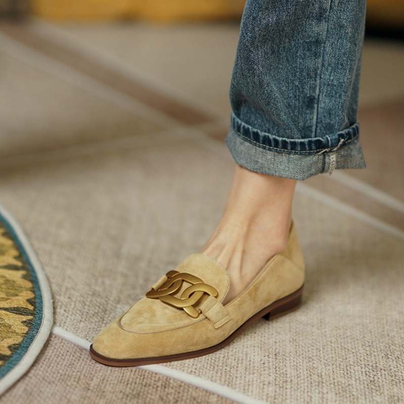 Embroidery Flat Shoes - Sepatu Wanita Hak Rendah Musim Semi/Musim