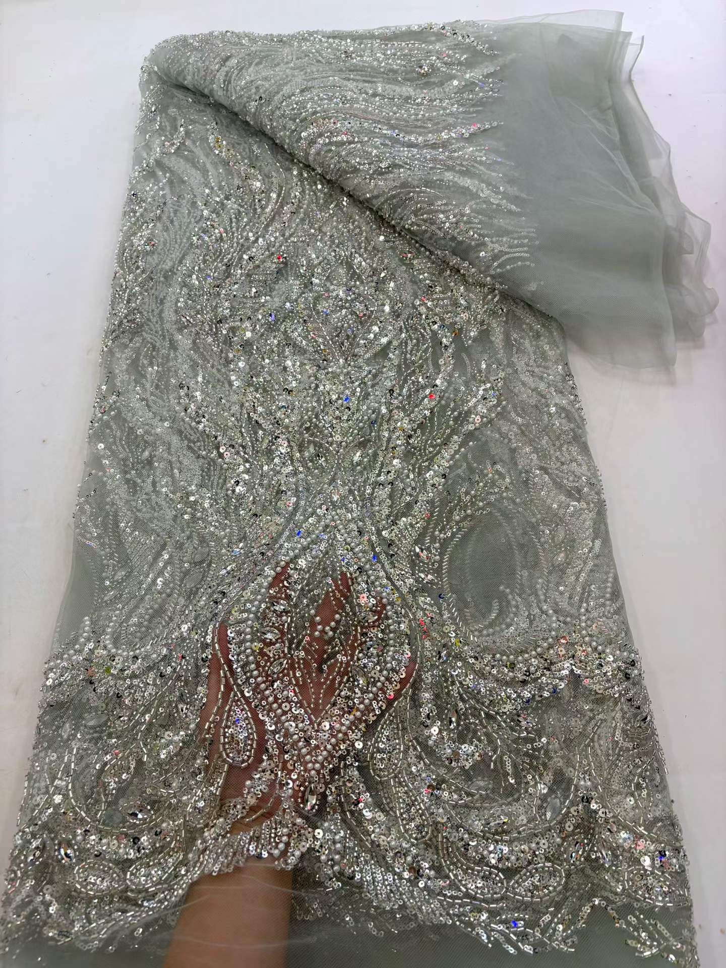 Embroidery Youtube - Kain Tulle Payet Berkilau Kelas Tinggi