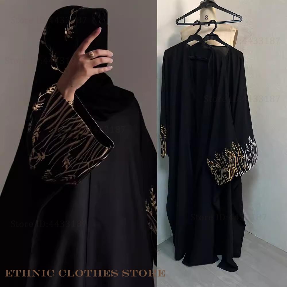 Embroidery Kaftan - Gaun Muslim Wanita Elegan Bordir Hitam