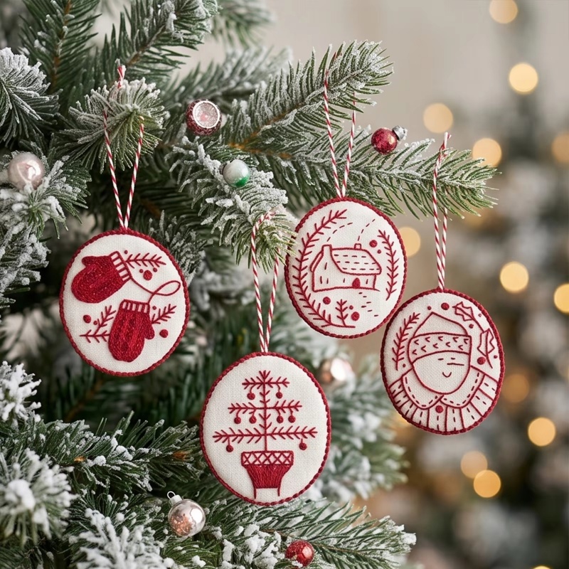 Embroidery Xmas Ornaments - Kit Bordir Natal untuk Pemula Dewasa