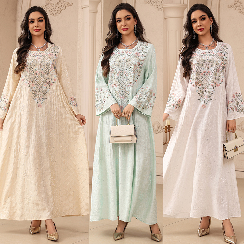 Embroidery Kaftan - Gaun Wanita Idul Fitri Abaya Muslim