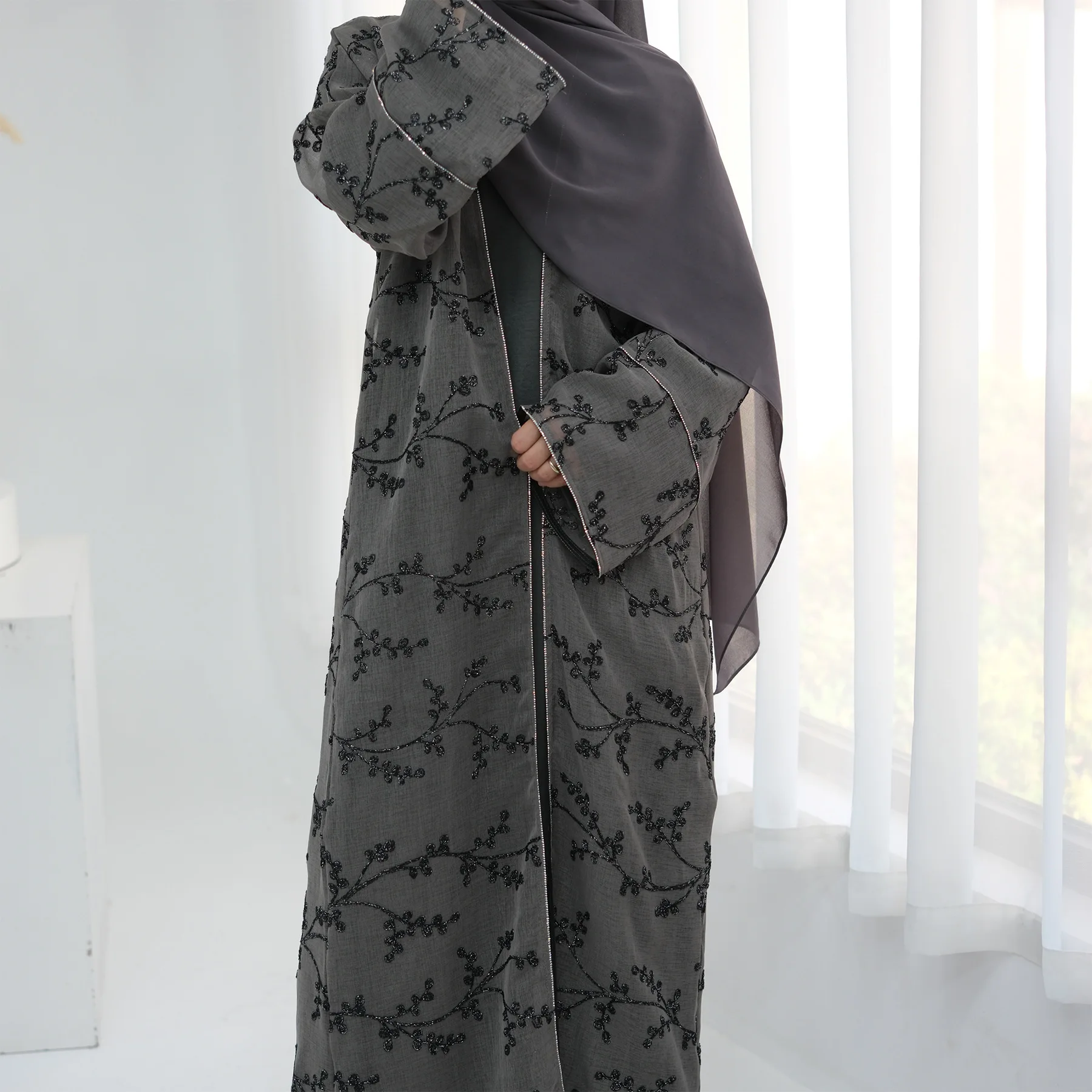 Embroidery Kaftan - Kimono Bordir Wanita, Cardigan Lebaran Ramadan,