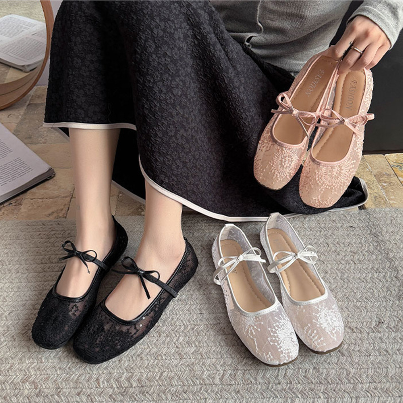 Sepatu Balet Wanita Model Flat - Embroidery Flat Shoes ulasan dan harga