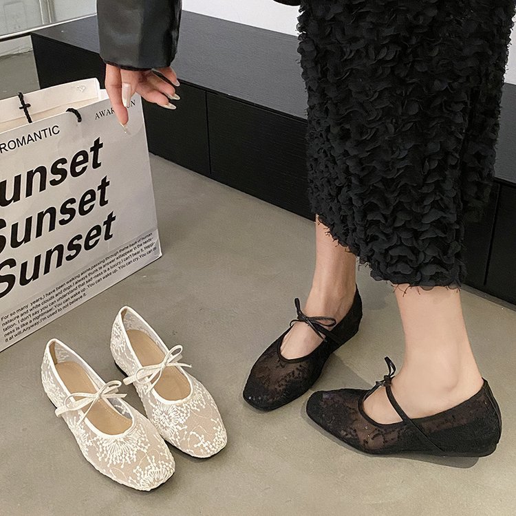 Sepatu Balet Wanita Model Flat - Embroidery Flat Shoes ulasan dan harga
