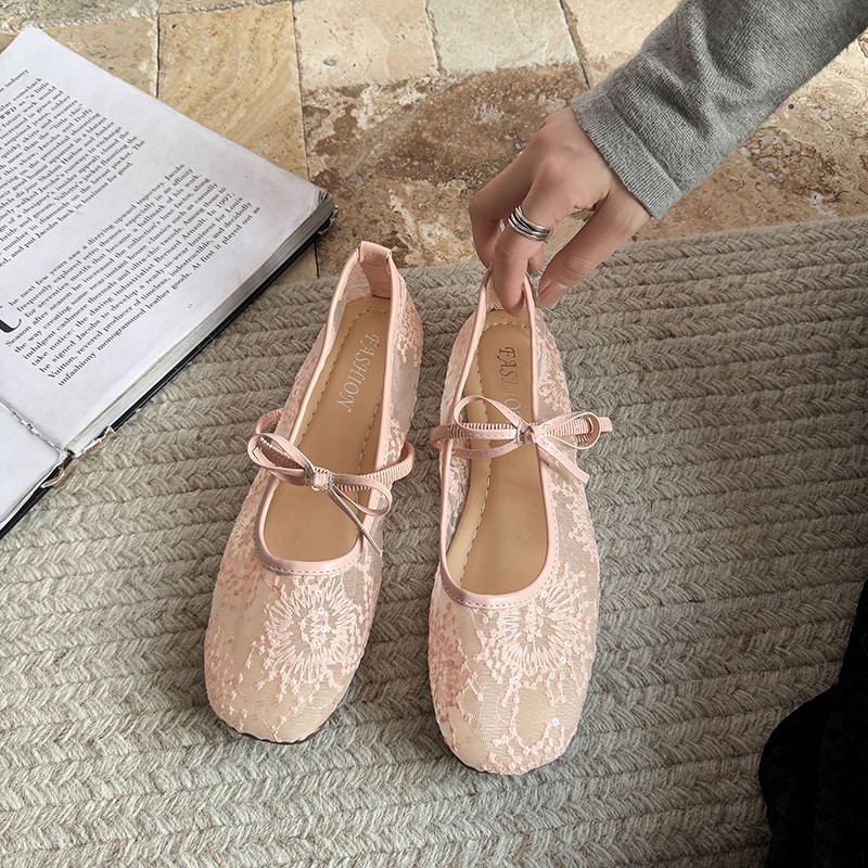 Sepatu Balet Wanita Model Flat - Embroidery Flat Shoes ulasan dan harga
