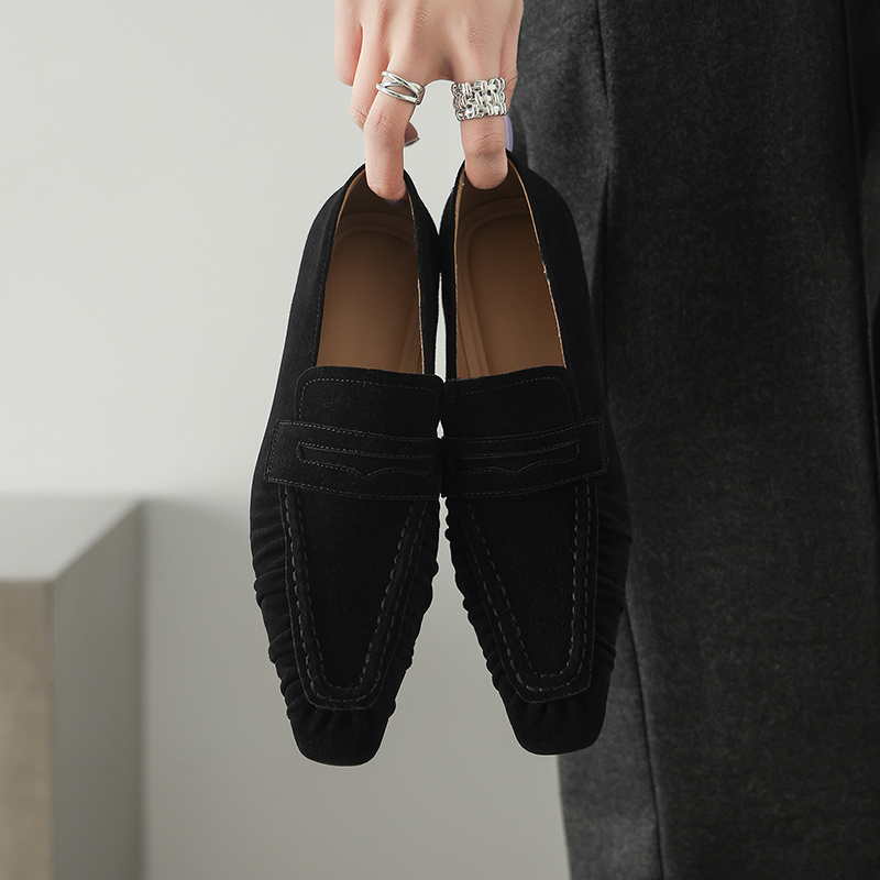 Sepatu Pump Wanita Kulit Asli  - Embroidery Flat Shoes ulasan dan harga