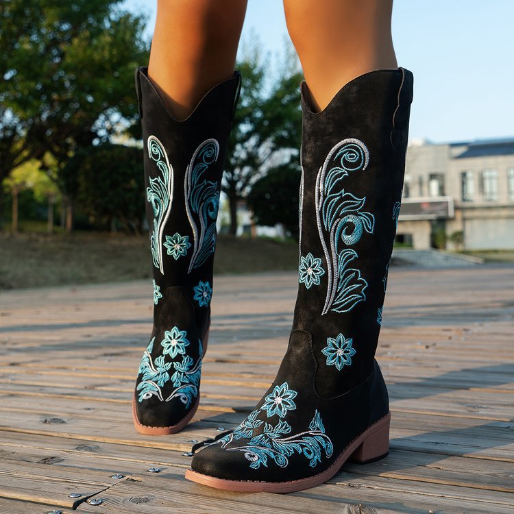Sepatu Bot Wanita Retro, Sepat - Embroidery Youtube ulasan dan harga