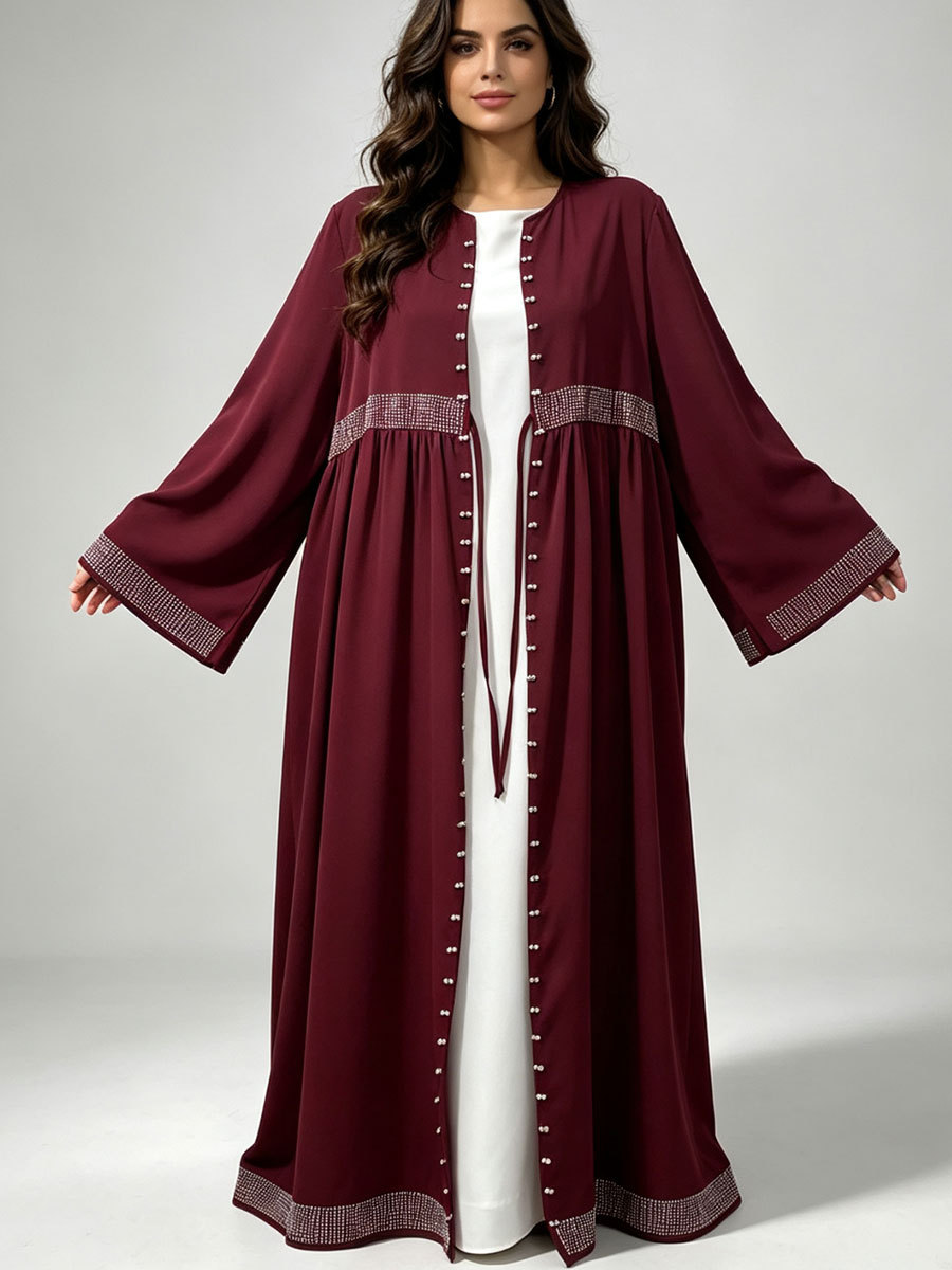Abaya Dubai Model Terbuka untu - Embroidery Kaftan ulasan dan harga