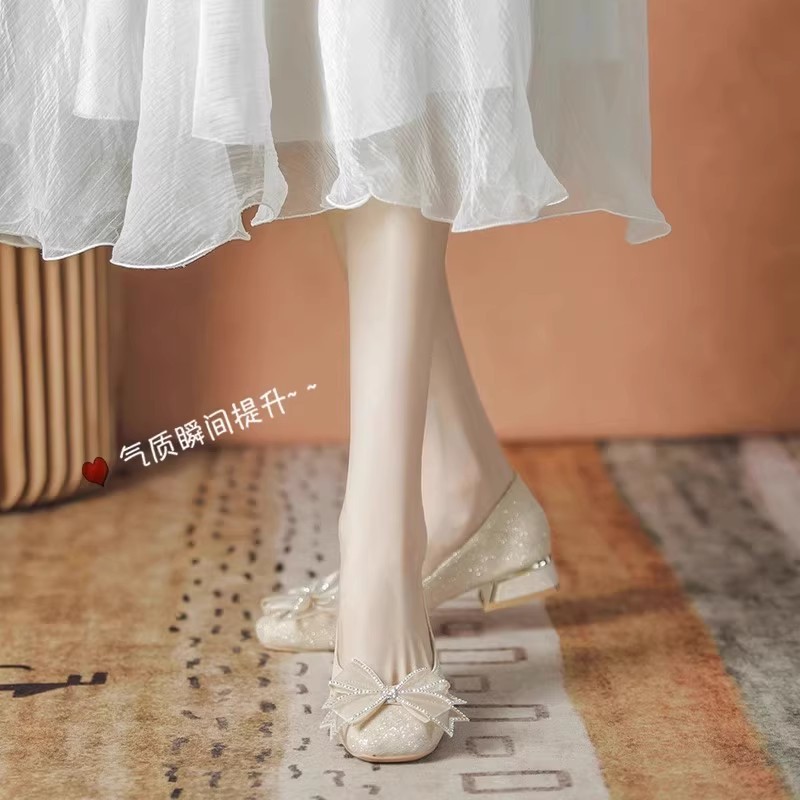 Sepatu Pernikahan Atasan Renda - Embroidery Flat Shoes ulasan dan harga