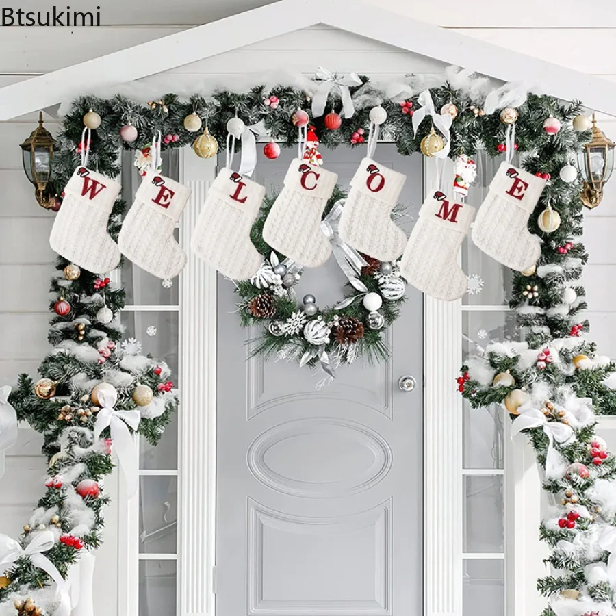 Kaus Kaki Rajut dengan Bordir  - Embroidery Xmas Ornaments ulasan dan harga