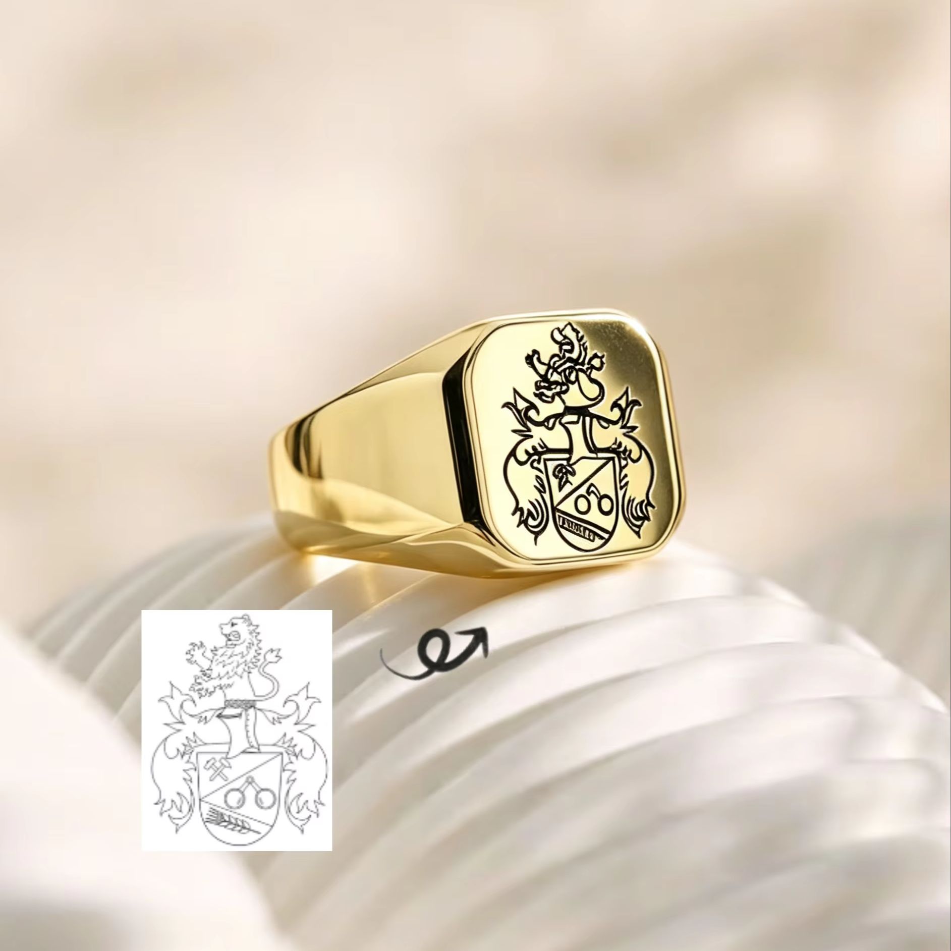 Cincin Stempel Lambang Keluarg - Embroidery Alphabet ulasan dan harga