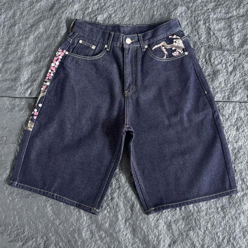 Celana pendek denim berwarna g - Embroidery Jeans Sakura ulasan dan harga