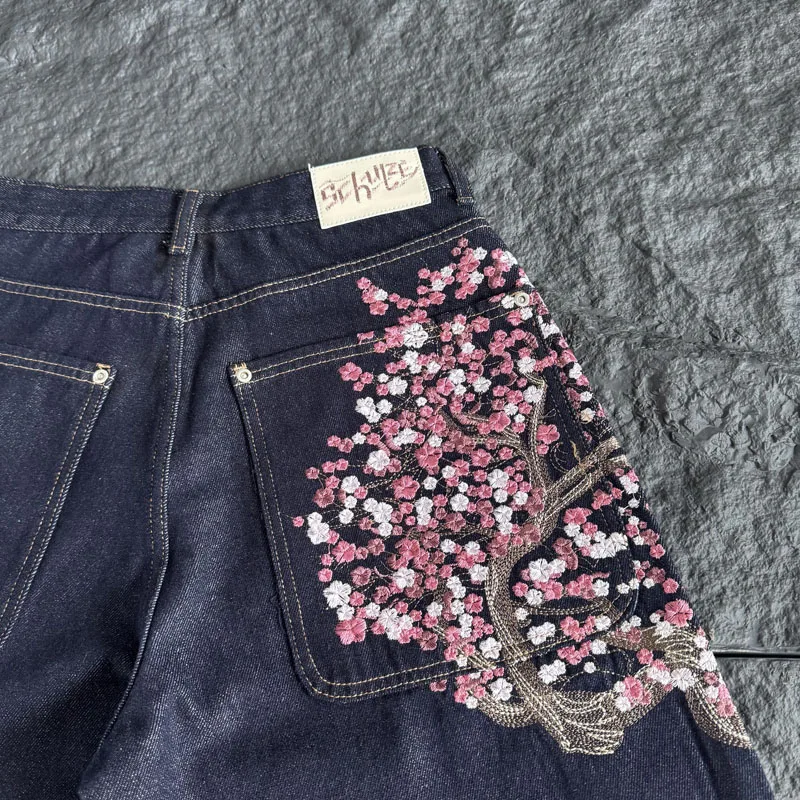 Celana pendek denim berwarna g - Embroidery Jeans Sakura ulasan dan harga