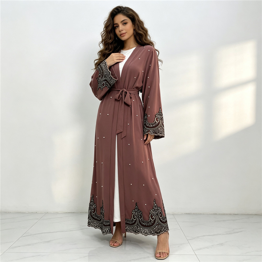 Abaya Cardigan Bordir Dubai Be - Embroidery Kaftan ulasan dan harga