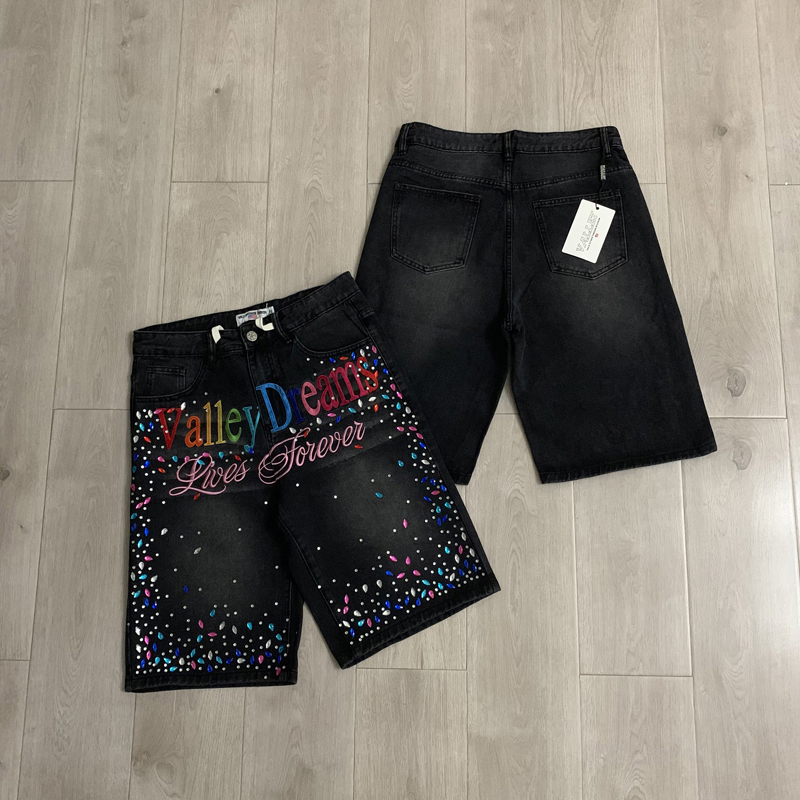 Celana Pendek Denim Logo Berli - Embroidery Jeans Sakura ulasan dan harga