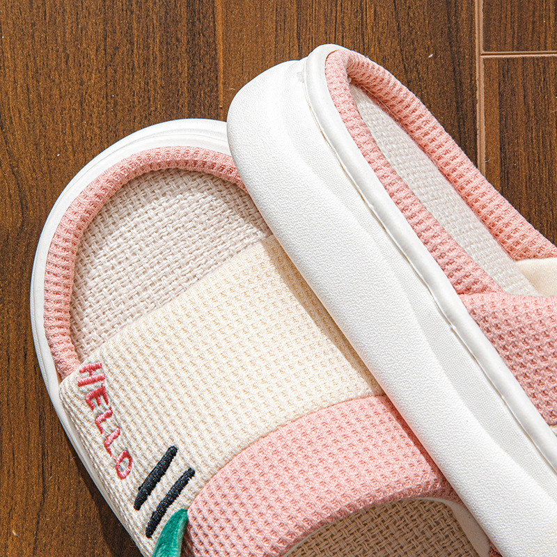 Sandal Linen Gaya Baru untuk W - Embroidery Flat Shoes ulasan dan harga