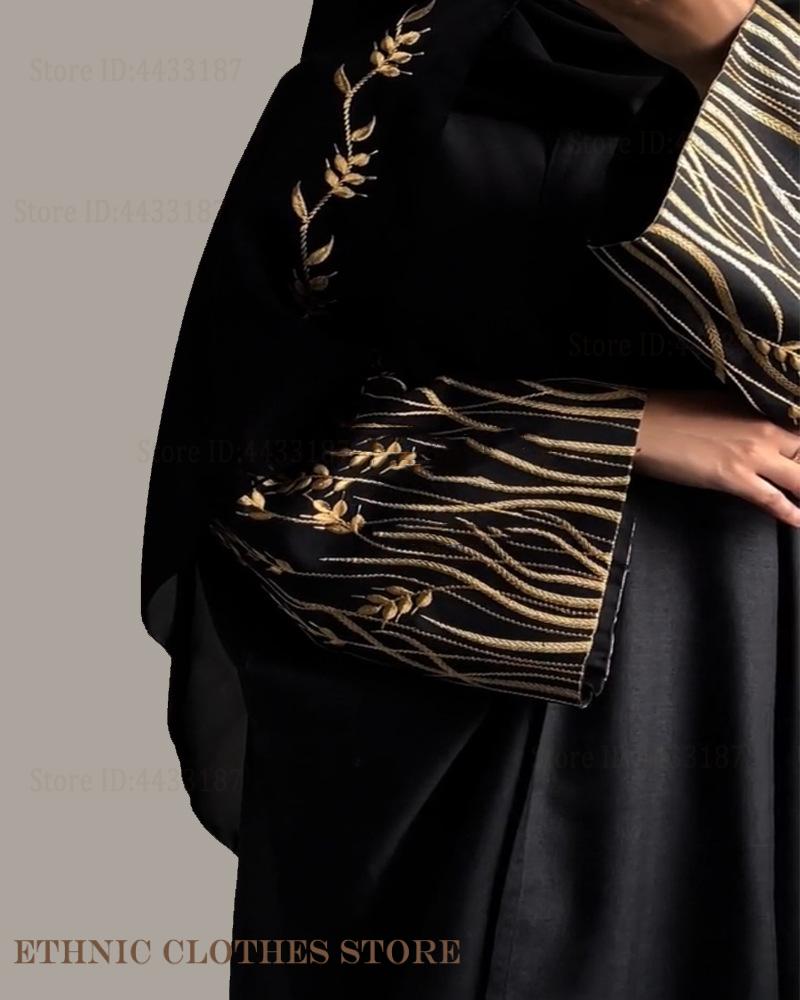 Gaun Muslim Wanita Elegan Bord - Embroidery Kaftan ulasan dan harga