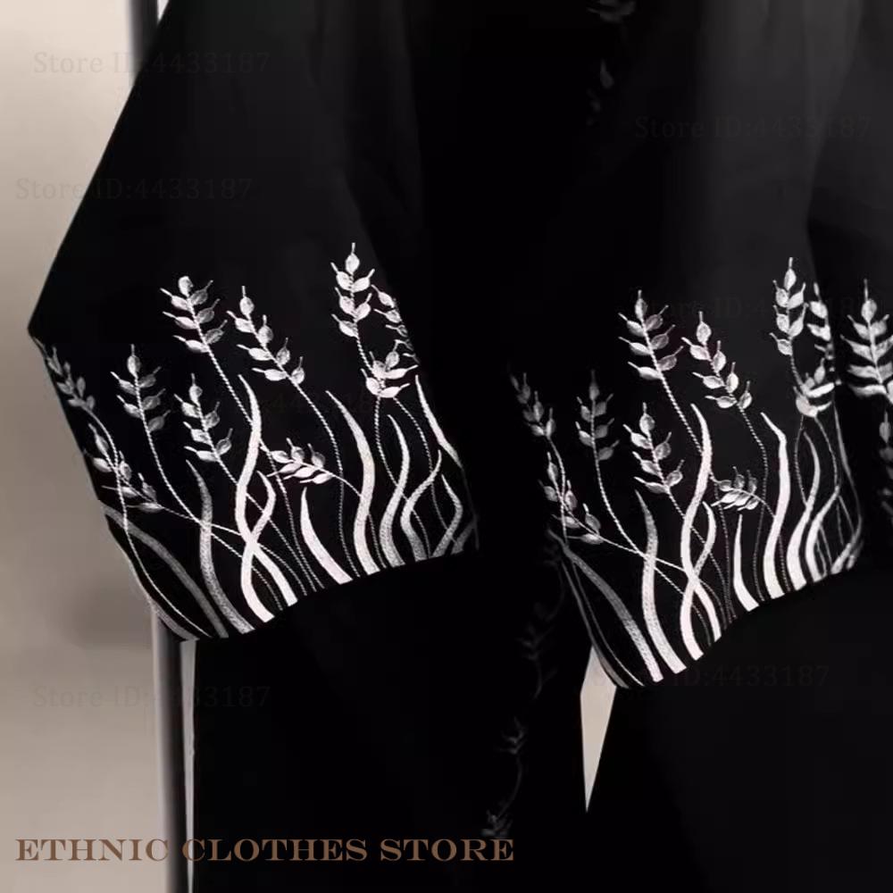 Gaun Muslim Wanita Elegan Bord - Embroidery Kaftan ulasan dan harga