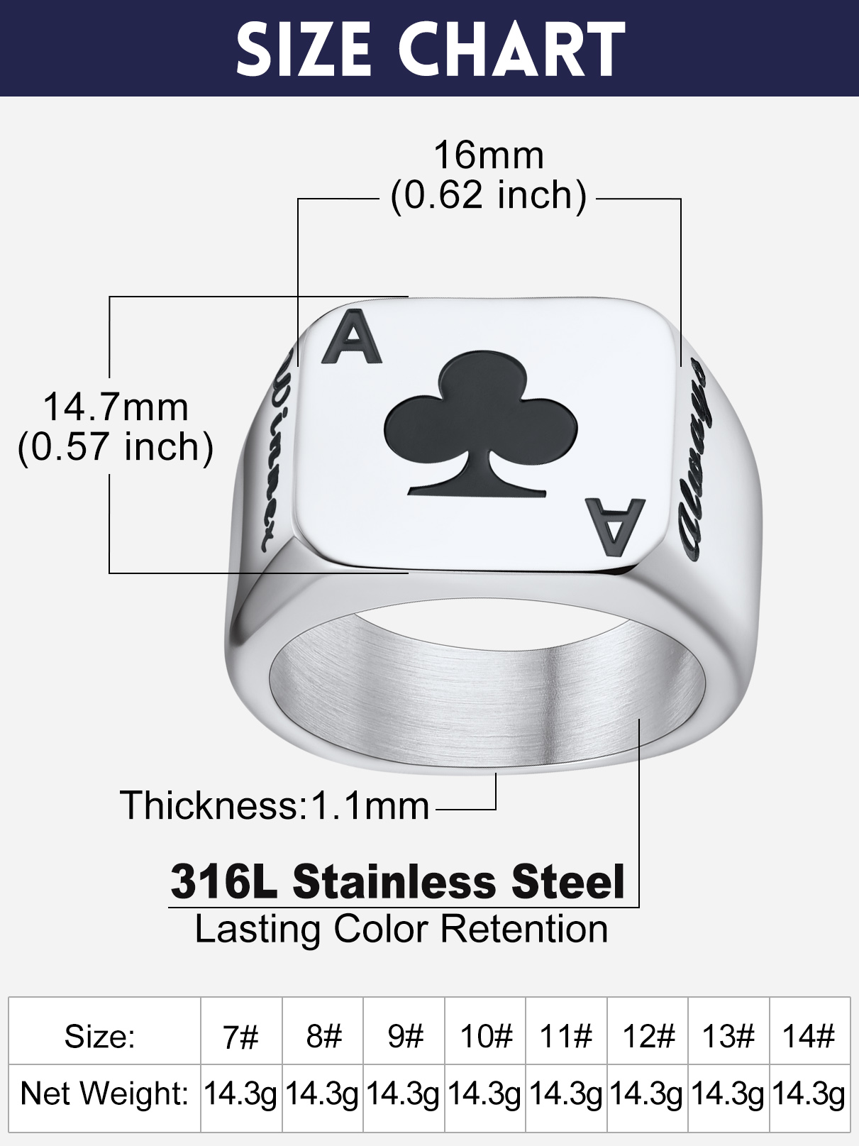U7 Cincin Kartu Poker Baja Tah - Embroidery Alphabet ulasan dan harga