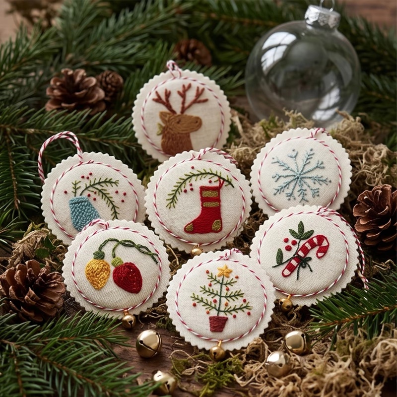 Kit Bordir Natal untuk Pemula  - Embroidery Xmas Ornaments ulasan dan harga