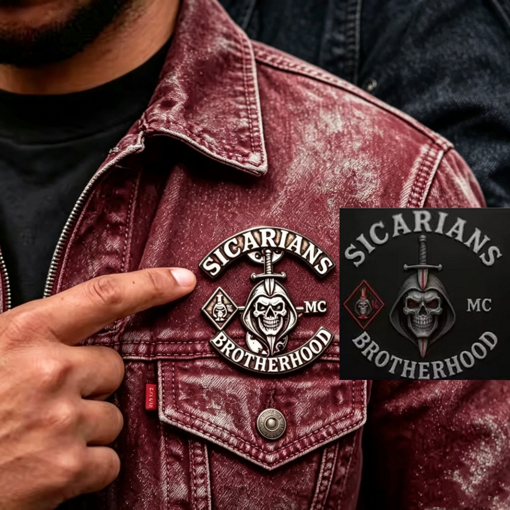 Bros Pin Logo MC Custom Teruki - Embroidery Alphabet ulasan dan harga