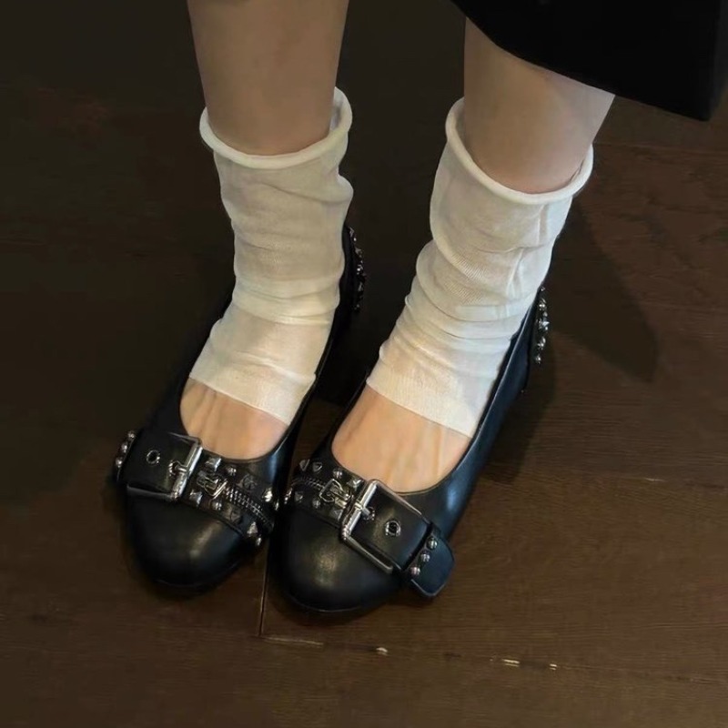 Sepatu Wanita Kulit Model Mary - Embroidery Flat Shoes ulasan dan harga
