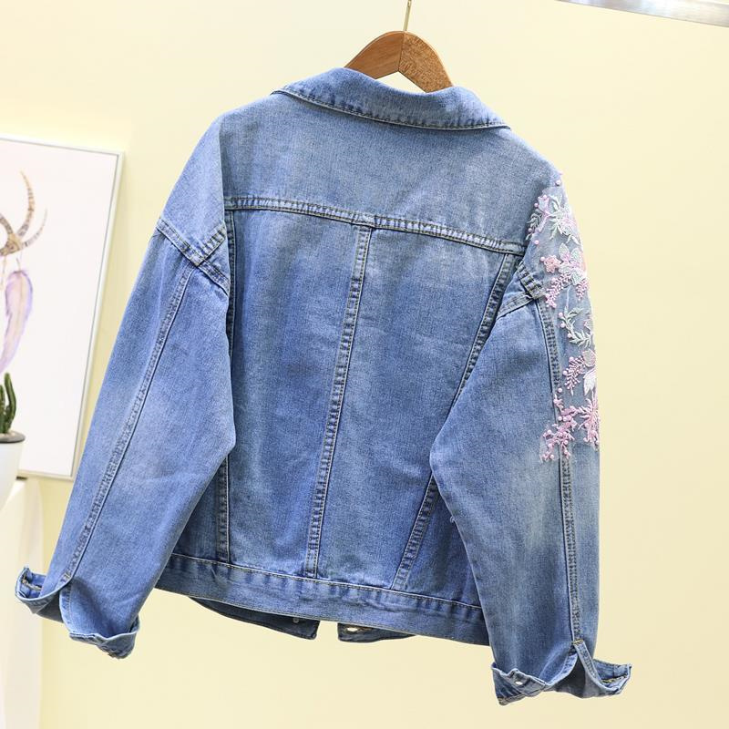 Jaket Pendek Denim Bordir Baru - Embroidery Jeans Sakura ulasan dan harga