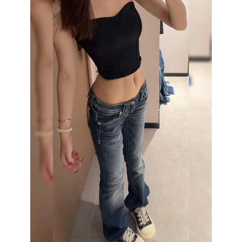 Celana Denim Berlian Panas Bor - Embroidery Jeans Sakura ulasan dan harga