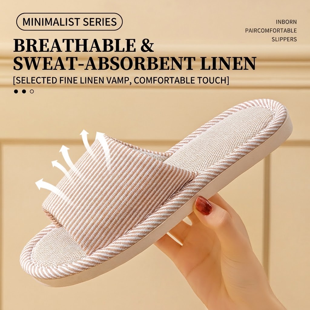 Sandal Linen Rami Bernapas unt - Embroidery Flat Shoes ulasan dan harga