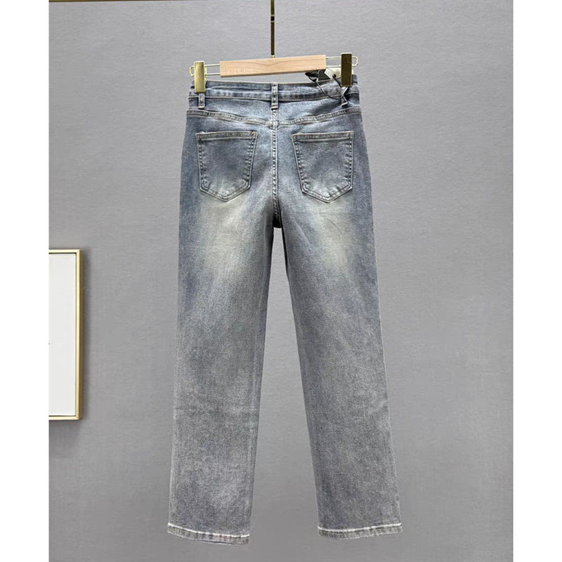 Celana Denim Lurus Berlian Ber - Embroidery Jeans Sakura ulasan dan harga